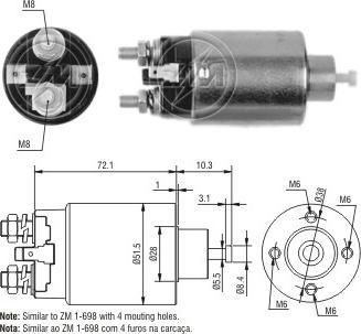 Messmer ZM5698 - Тягове реле, стартер autocars.com.ua