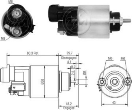 Messmer ZM6708 - Тягове реле, стартер autocars.com.ua