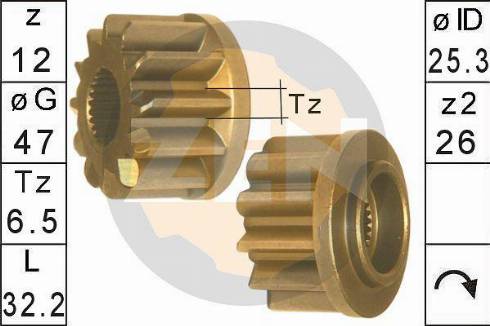 Messmer ZN12972 - Ведущая шестерня, стартер avtokuzovplus.com.ua