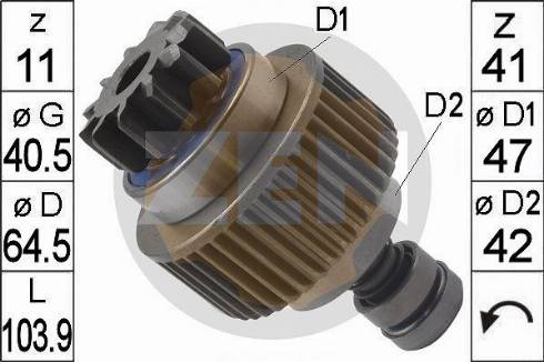 Messmer ZN1865 - Провідна шестерня, стартер autocars.com.ua