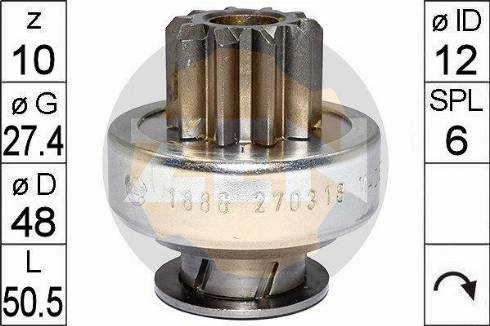 Messmer ZN1886 - Провідна шестерня, стартер autocars.com.ua