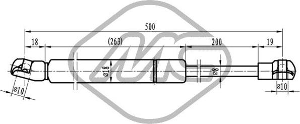 Metalcaucho 46813 - Газовая пружина, капот avtokuzovplus.com.ua