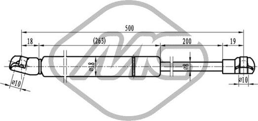 Metalcaucho 46852 - Газовая пружина, капот avtokuzovplus.com.ua