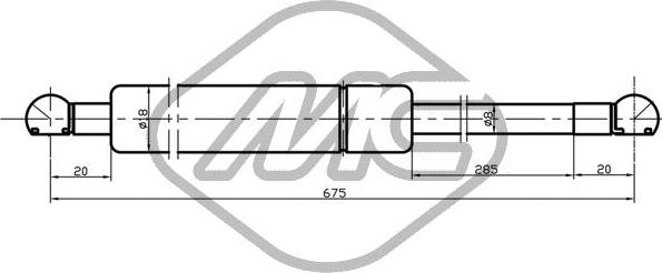 Metalcaucho 46860 - Газова пружина, капот autocars.com.ua