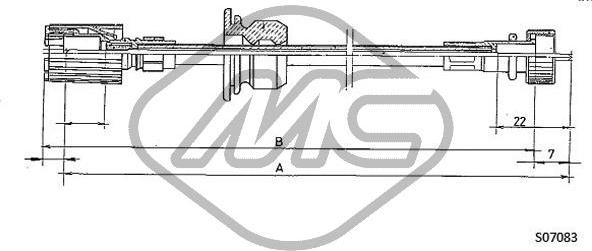 Metalcaucho 81222 - Тросик спідометра autocars.com.ua