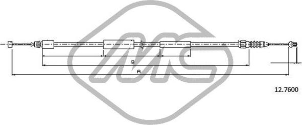 Metalcaucho 81616 - Тросик замка капота autocars.com.ua