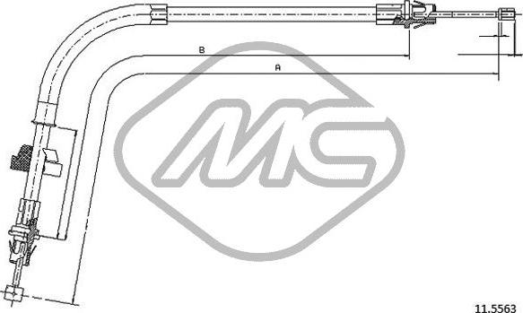 Metalcaucho 81813 - Тросик, cтояночный тормоз avtokuzovplus.com.ua