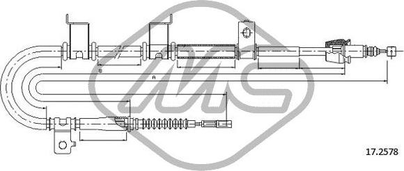 Metalcaucho 82007 - Тросик, cтояночный тормоз avtokuzovplus.com.ua