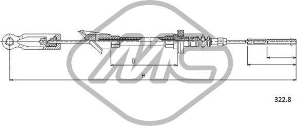 Metalcaucho 82061 - Трос, управління зчепленням autocars.com.ua