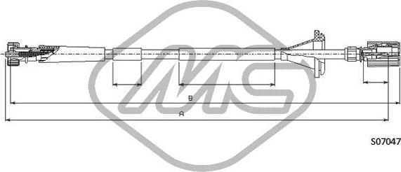 Metalcaucho 82080 - Тросик спідометра autocars.com.ua