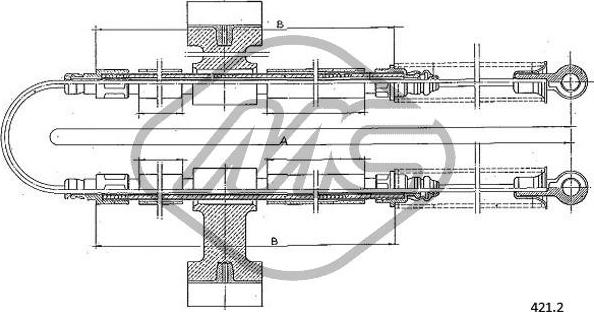 Metalcaucho 82086 - Трос, гальмівна система autocars.com.ua