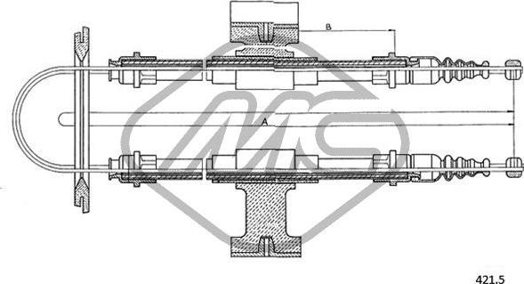 Metalcaucho 82089 - Тросик, cтояночный тормоз avtokuzovplus.com.ua