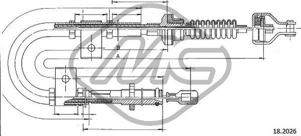 Metalcaucho 82239 - Трос, управління зчепленням autocars.com.ua