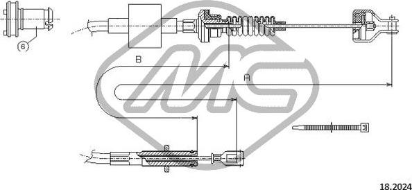 Metalcaucho 82241 - Трос, управління зчепленням autocars.com.ua