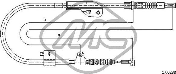 Metalcaucho 82324 - Тросик, cтояночный тормоз avtokuzovplus.com.ua