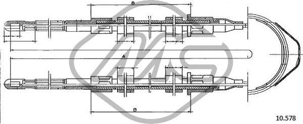 Metalcaucho 82475 - Трос, гальмівна система autocars.com.ua