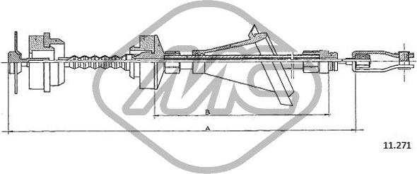 Metalcaucho 82687 - Трос, управління зчепленням autocars.com.ua