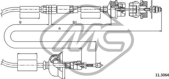 Metalcaucho 82708 - Трос, управління зчепленням autocars.com.ua