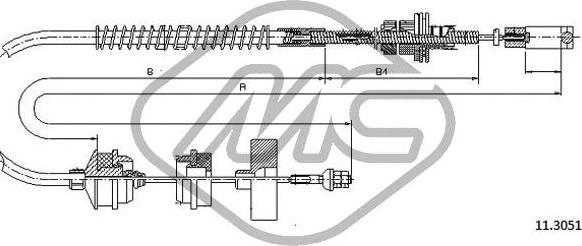 Metalcaucho 82717 - Трос, управління зчепленням autocars.com.ua