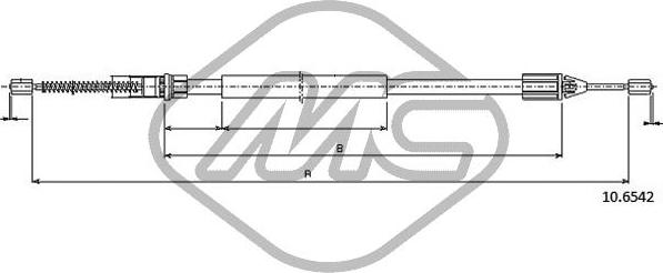 Metalcaucho 83073 - Трос, гальмівна система autocars.com.ua