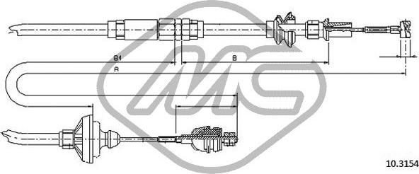 Metalcaucho 83231 - Трос, управление сцеплением avtokuzovplus.com.ua