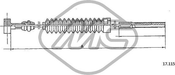 Metalcaucho 83389 - Тросик, cтояночный тормоз avtokuzovplus.com.ua