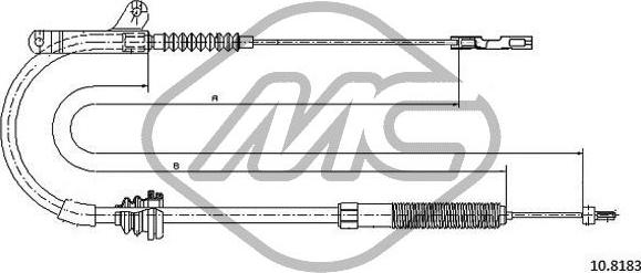 Metalcaucho 83569 - Тросик, cтояночный тормоз avtokuzovplus.com.ua