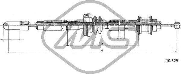 Metalcaucho 83619 - Трос, управление сцеплением avtokuzovplus.com.ua