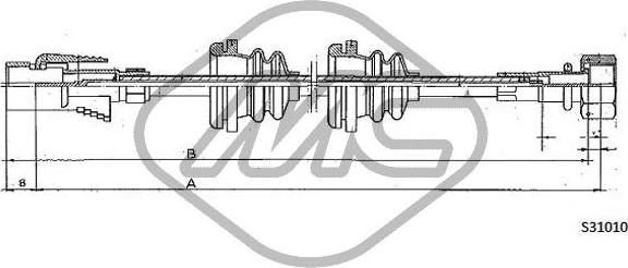 Metalcaucho 83654 - Тросик спідометра autocars.com.ua