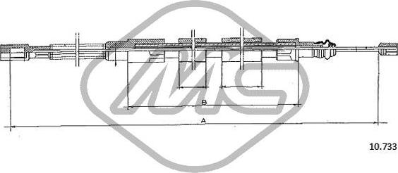 Metalcaucho 83708 - Тросик, cтояночный тормоз avtokuzovplus.com.ua