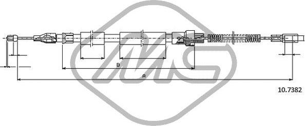 Metalcaucho 83733 - Тросик, cтояночный тормоз avtokuzovplus.com.ua