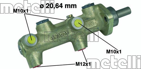 Metelli 05-0042 - Головний гальмівний циліндр autocars.com.ua