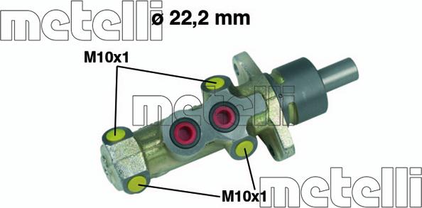 Metelli 05-0233 - Головний гальмівний циліндр autocars.com.ua