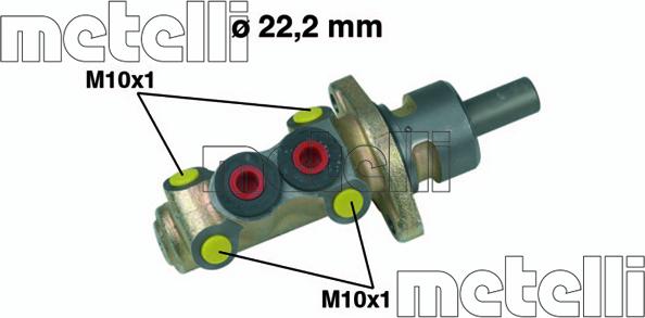 Metelli 05-0258 - Головний гальмівний циліндр autocars.com.ua