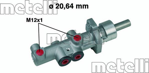 Metelli 05-0404 - Головний гальмівний циліндр autocars.com.ua