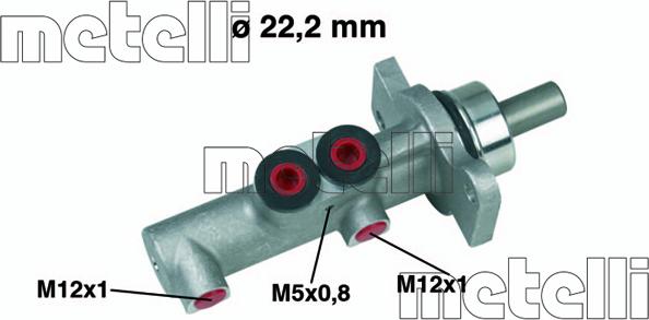 Metelli 05-0423 - Головний гальмівний циліндр autocars.com.ua