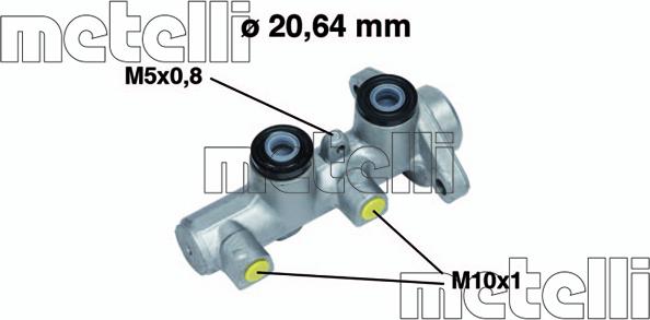 Metelli 05-0513 - Головний гальмівний циліндр autocars.com.ua