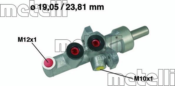 Metelli 05-0619 - Главный тормозной цилиндр avtokuzovplus.com.ua