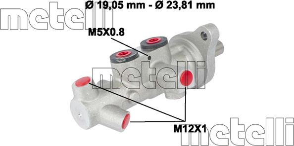 Metelli 05-0626 - Главный тормозной цилиндр avtokuzovplus.com.ua