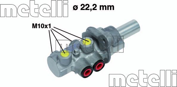 Metelli 05-0676 - Головний гальмівний циліндр autocars.com.ua