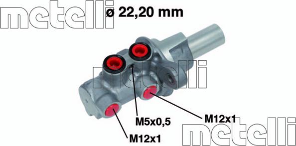 Metelli 05-0686 - Головний гальмівний циліндр autocars.com.ua