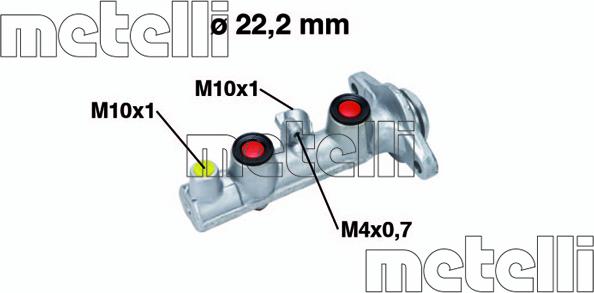 Metelli 05-0765 - Головний гальмівний циліндр autocars.com.ua