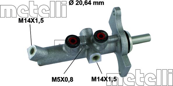 Metelli 05-0806 - Главный тормозной цилиндр avtokuzovplus.com.ua