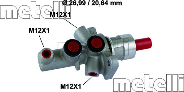 Metelli 05-0858 - Головний гальмівний циліндр autocars.com.ua