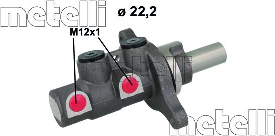 Metelli 05-1153 - Главный тормозной цилиндр avtokuzovplus.com.ua