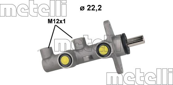 Metelli 05-1207 - Головний гальмівний циліндр autocars.com.ua