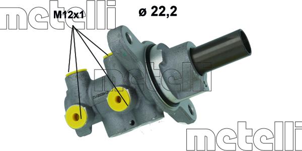 Metelli 05-1214 - Головний гальмівний циліндр autocars.com.ua