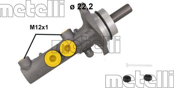 Metelli 05-1253 - Головний гальмівний циліндр autocars.com.ua