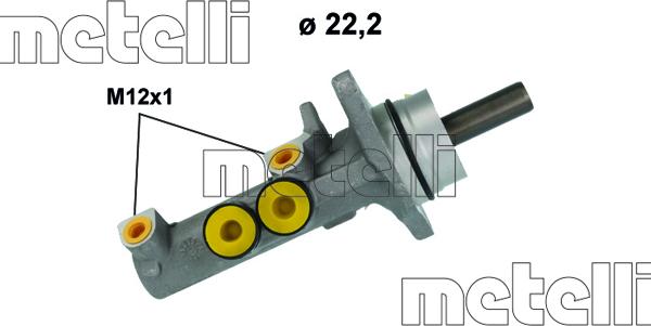 Metelli 05-1258 - Головний гальмівний циліндр autocars.com.ua