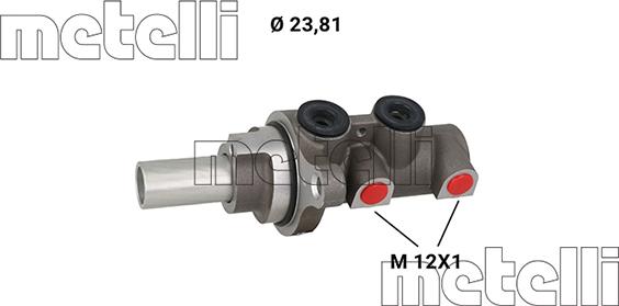 Metelli 05-1287 - Головний гальмівний циліндр autocars.com.ua